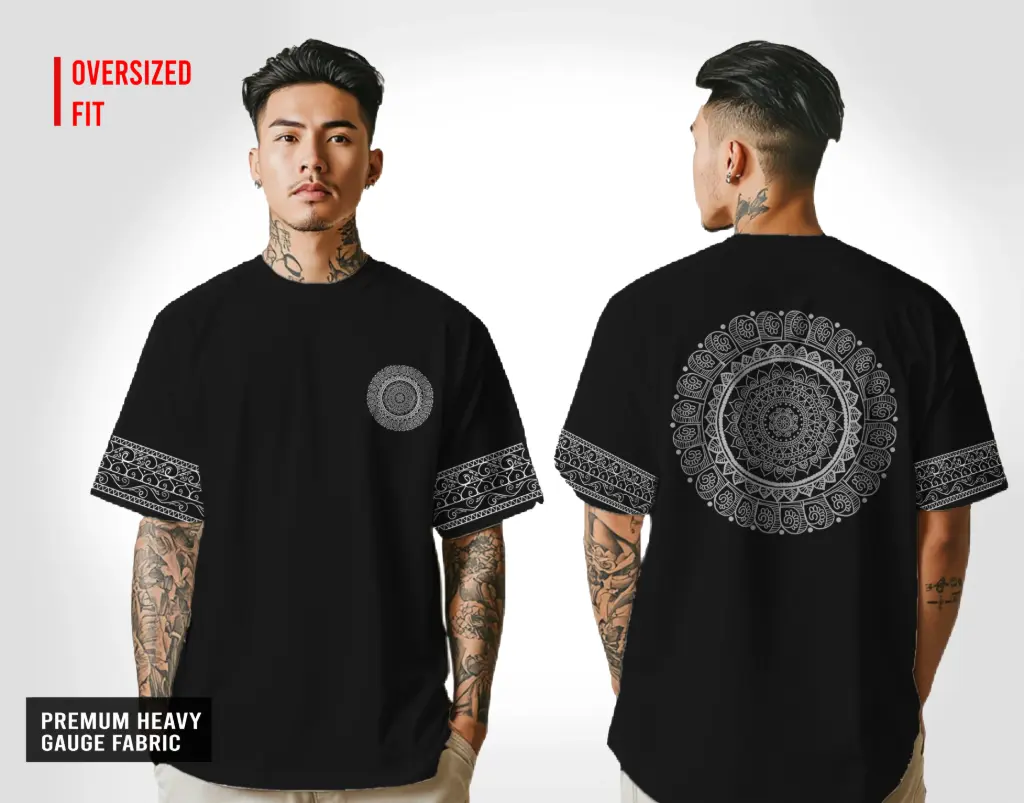 Bengali Traditional Oversize T-Shirt BLACK