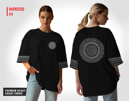 Bengali Traditional Oversize T-Shirt BLACK
