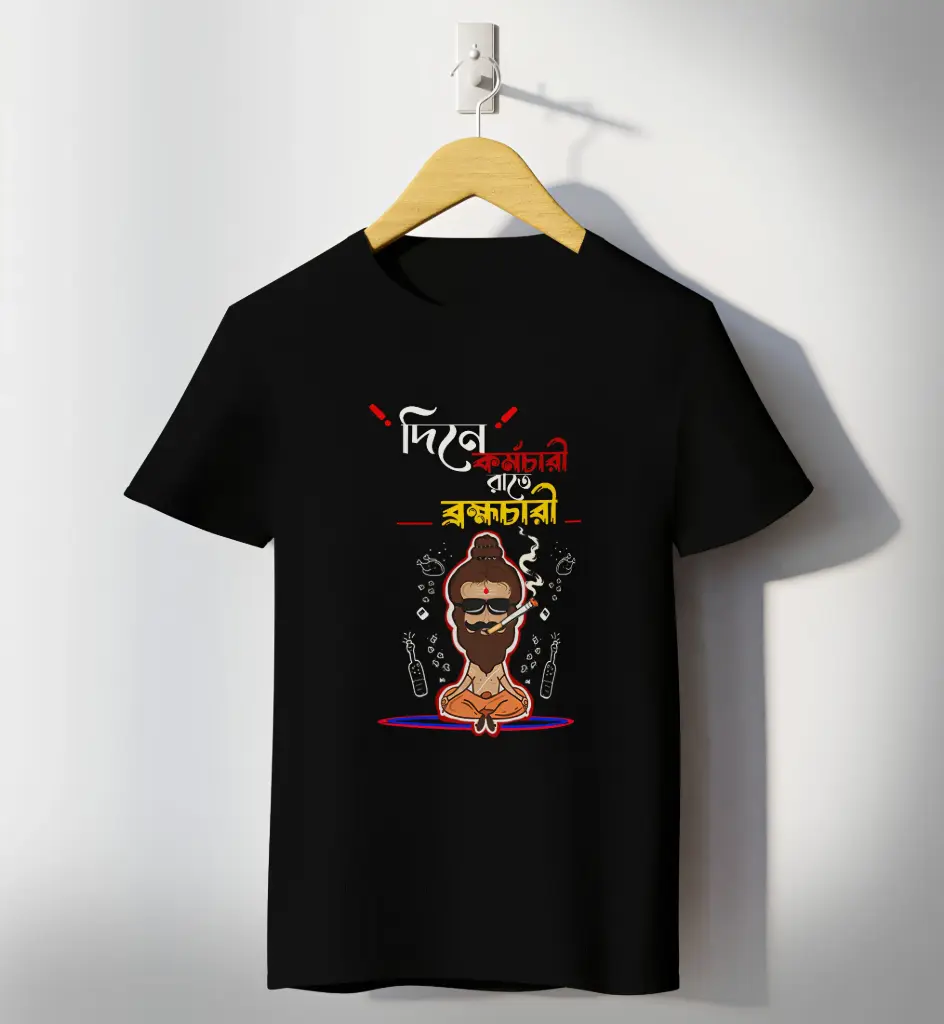 Dine kormochari rate brohmachari  bengali T-shirts