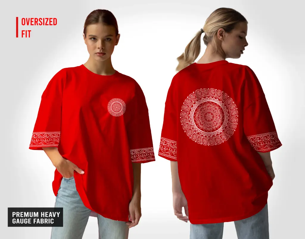 Bengali Traditional Oversize Red T-Shirt