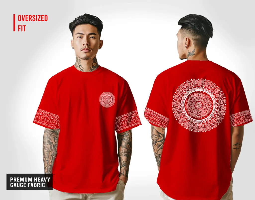 Bengali Traditional Oversize T-Shirt RED