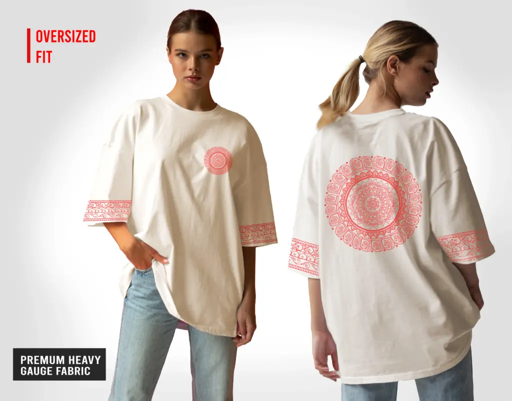 Bengali Traditional Oversize T-Shirt OFF- WHITE