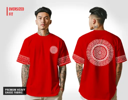 Bengali Traditional Oversize T-Shirt RED